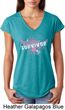 Breast Cancer Awareness Survivor Wings Ladies Tri Blend V-Neck Shirt