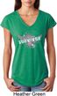 Breast Cancer Awareness Survivor Wings Ladies Tri Blend V-Neck Shirt