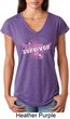 Breast Cancer Awareness Survivor Wings Ladies Tri Blend V-Neck Shirt