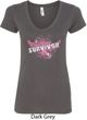 Breast Cancer Awareness Survivor Wings Ladies V-Neck Shirt