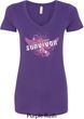 Breast Cancer Awareness Survivor Wings Ladies V-Neck Shirt