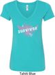 Breast Cancer Awareness Survivor Wings Ladies V-Neck Shirt