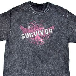 Breast Cancer Awareness Survivor Wings Mineral Tie Dye Shirt