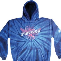 Breast Cancer Awareness Survivor Wings Tie Dye Hoodie