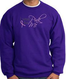 Breast Cancer Awareness Sweatshirt - I Wear Pink For Me Adult Purple