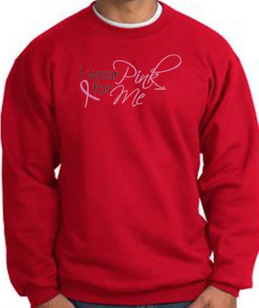 Breast Cancer Awareness Sweatshirt - I Wear Pink For Me Adult Red