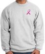 Breast Cancer Awareness Sweatshirt Pink Ribbon Pocket Print Adult Ash