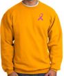 Breast Cancer Awareness Sweatshirt Pink Ribbon Pocket Print Adult Gold