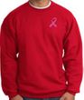 Breast Cancer Awareness Sweatshirt Pink Ribbon Pocket Print Adult Red