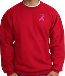 Breast Cancer Awareness Sweatshirt Pink Ribbon Pocket Print Adult Red