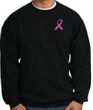 Breast Cancer Awareness Sweatshirt Pink Ribbon Pocket Print Black