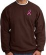 Breast Cancer Awareness Sweatshirt Pink Ribbon Pocket Print Brown