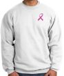 Breast Cancer Awareness Sweatshirt Pink Ribbon Pocket Print White