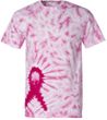 Breast Cancer Awareness T-shirt Dyenomite Ribbon Tie-Dye Adult Tee