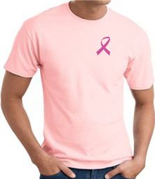 Breast Cancer Awareness T-shirt Pink Ribbon Pocket Print Pink Tee