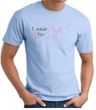 Breast Cancer Awareness T-shirt Ribbon I Wear Pink For Me Light Blue