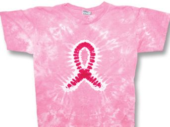 Breast Cancer Awareness T-shirt Ribbon Tie Dye Adult Tee