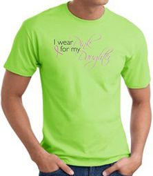 Breast Cancer Awareness T-shirt Wear Pink For My Daughter Lime Shirt