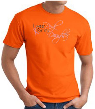 Breast Cancer Awareness T-shirt Wear Pink For My Daughter Orange Tee
