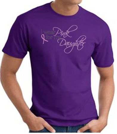 Breast Cancer Awareness T-shirt Wear Pink For My Daughter Purple Tee
