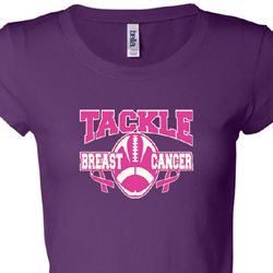 Breast Cancer Awareness Tackle Cancer Ladies Shirts