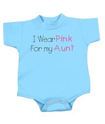 Breast Cancer Baby Romper - I Wear Pink For My Aunt Baby Blue Creeper