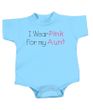 Breast Cancer Baby Romper - I Wear Pink For My Aunt Baby Blue Creeper