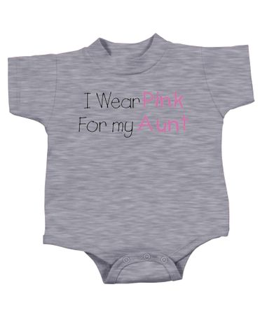 Breast Cancer Baby Romper - I Wear Pink For My Aunt Grey Creeper