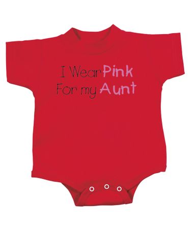Breast Cancer Baby Romper - I Wear Pink For My Aunt Red Creeper