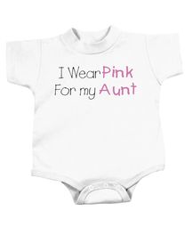 Breast Cancer Baby Romper - I Wear Pink For My Aunt White Creeper