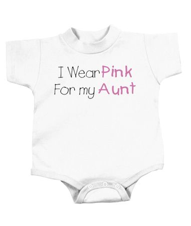 Breast Cancer Baby Romper - I Wear Pink For My Aunt White Creeper