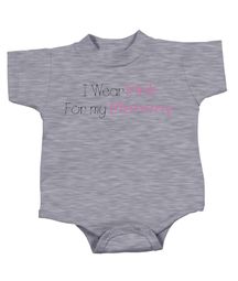 Breast Cancer Baby Rompers - I Wear Pink For My Mommy Heather Grey