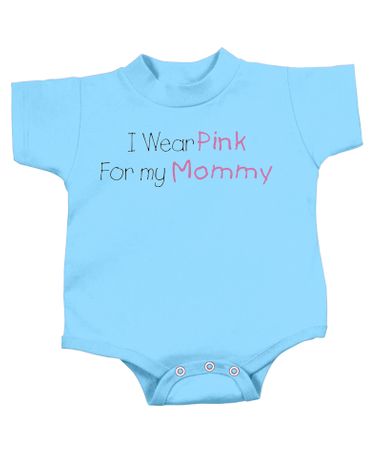 Breast Cancer Baby Rompers - I Wear Pink For My Mommy Light Blue