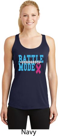 Breast Cancer Battle Mode Ladies Dry Wicking Racerback Tank Top