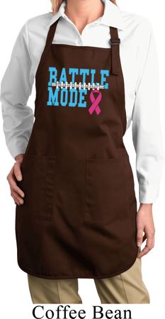 Breast Cancer Battle Mode Ladies Full Length Apron with Pockets