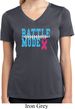 Breast Cancer Battle Mode Ladies Moisture Wicking V-neck Shirt