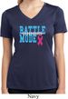 Breast Cancer Battle Mode Ladies Moisture Wicking V-neck Shirt