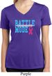 Breast Cancer Battle Mode Ladies Moisture Wicking V-neck Shirt