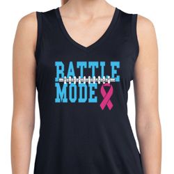 Breast Cancer Battle Mode Ladies Sleeveless Moisture Wicking Shirt