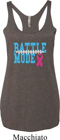 Breast Cancer Battle Mode Ladies Tri Blend Racerback Tank Top