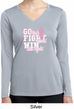 Breast Cancer Go Fight Win Ladies Dry Wicking Long Sleeve Shirt