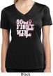 Breast Cancer Go Fight Win Ladies Moisture Wicking V-neck Shirt
