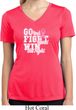 Breast Cancer Go Fight Win Ladies Moisture Wicking V-neck Shirt