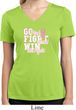 Breast Cancer Go Fight Win Ladies Moisture Wicking V-neck Shirt