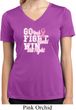 Breast Cancer Go Fight Win Ladies Moisture Wicking V-neck Shirt