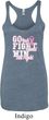 Breast Cancer Go Fight Win Ladies Tri Blend Racerback Tank Top