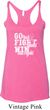 Breast Cancer Go Fight Win Ladies Tri Blend Racerback Tank Top