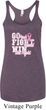 Breast Cancer Go Fight Win Ladies Tri Blend Racerback Tank Top