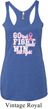 Breast Cancer Go Fight Win Ladies Tri Blend Racerback Tank Top