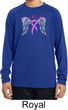 Breast Cancer Heaven Can Wait Kids Dry Wicking Long Sleeve Shirt